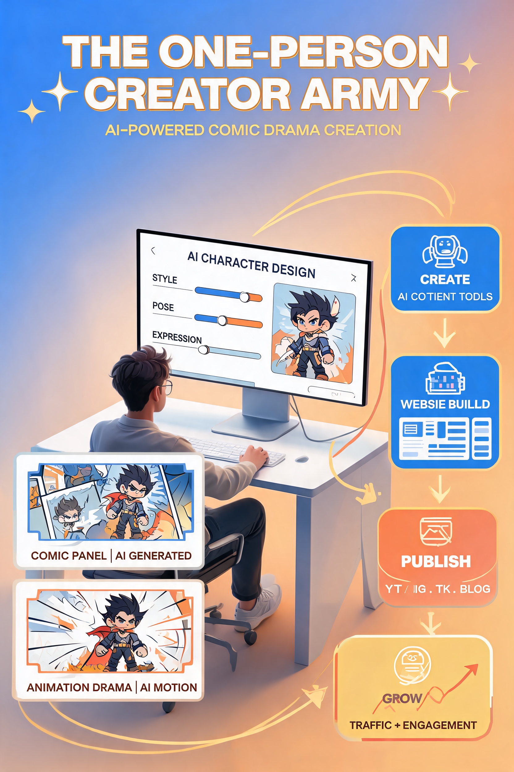AI漫剧赛道一人成军：AI建站+自动发布抢占AI内容创作流量新风口