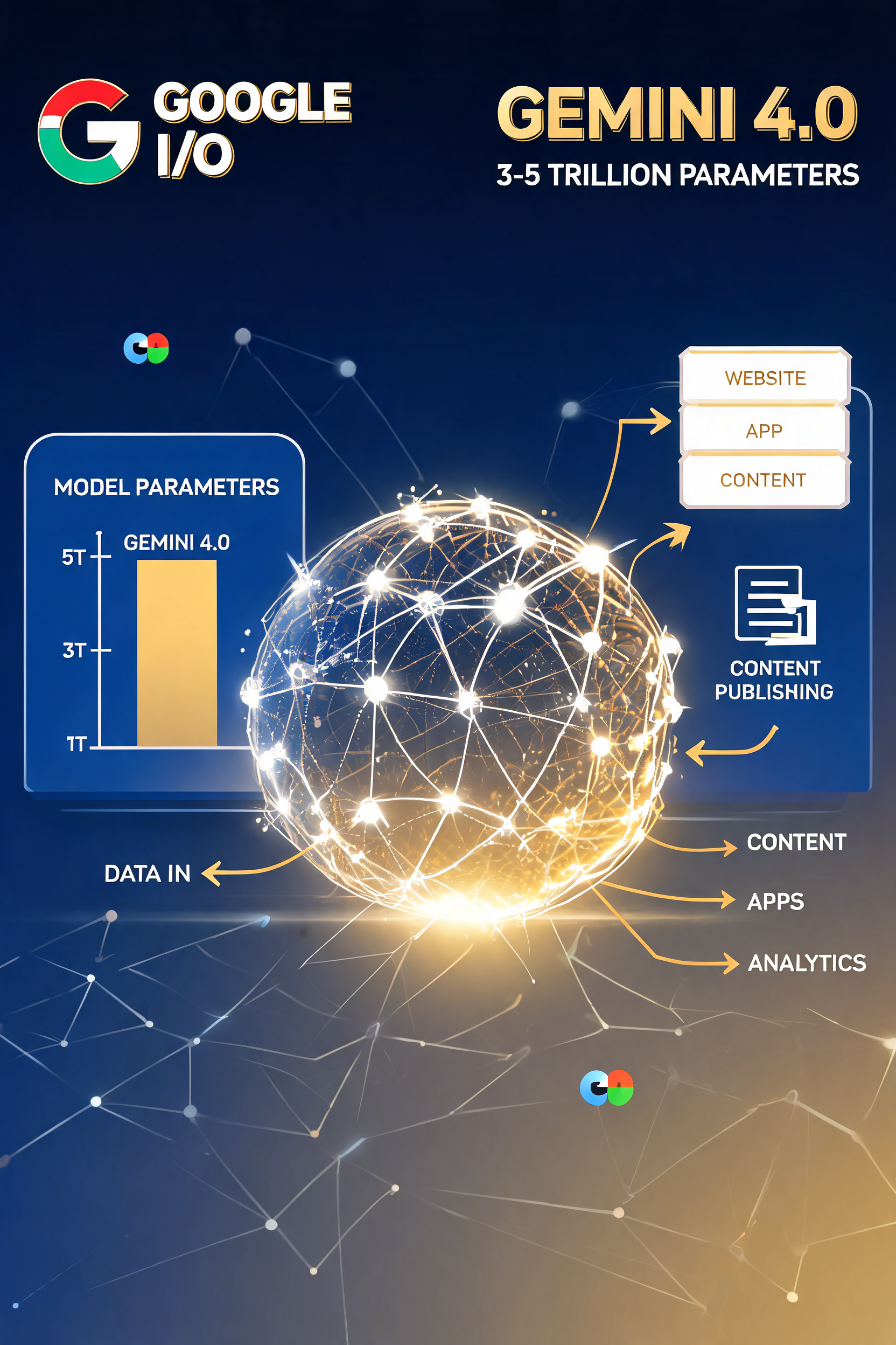谷歌I/O大会前瞻Gemini4.0将发布参数规模3-5万亿：AI建站+自动发布抢占大模型时代流量新机遇